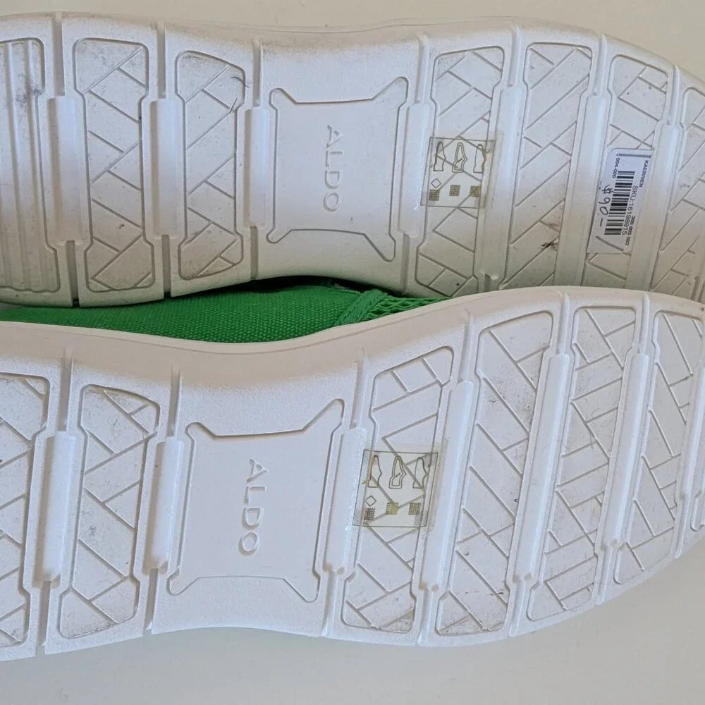 Men's Bright Green Aldo Mesh Canvas Slip-Ons - Men's 9 - Picture 5 of 5